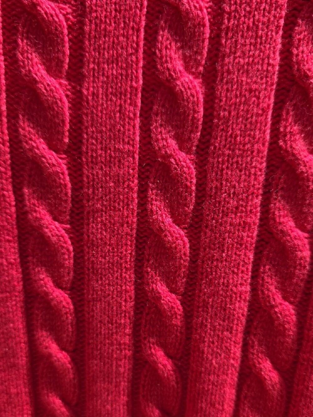 Cherokee Coral Pink Cable Knit Crewneck Vintage Sweater 100% Cotton Made In UK - Picture 4 of 9